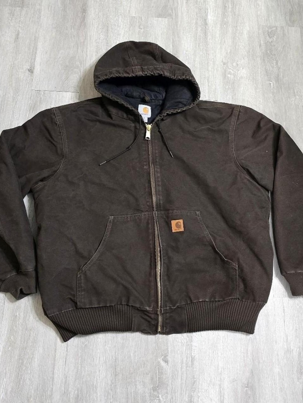 Carhartt Brown Active Jacket Full Zip Duck Canvas J130-DKB Men's Size XL